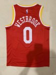 NBA 0 Westbrook Rockets Maillot Retro Rouge imprimé